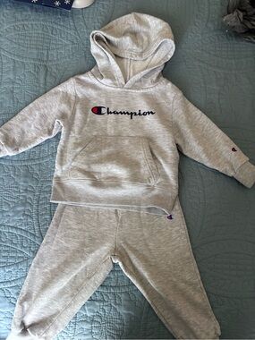 Champion Kids Heather Gray Hoodie and Joggers Set